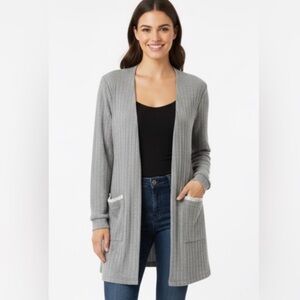 Blu Pepper Cozy Life Gray Longline Cardigan ~ S,M,L
